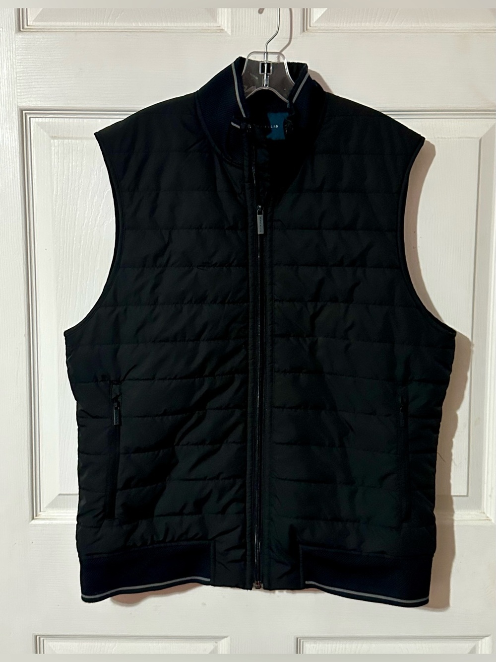 Perry Ellis Black Quilted Zip-Up Vest